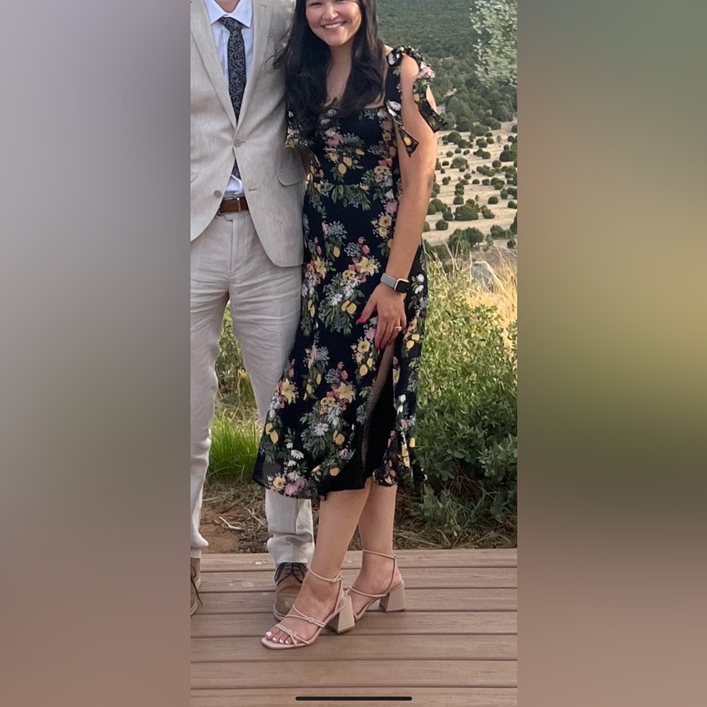 Reformation tie strap midi dress